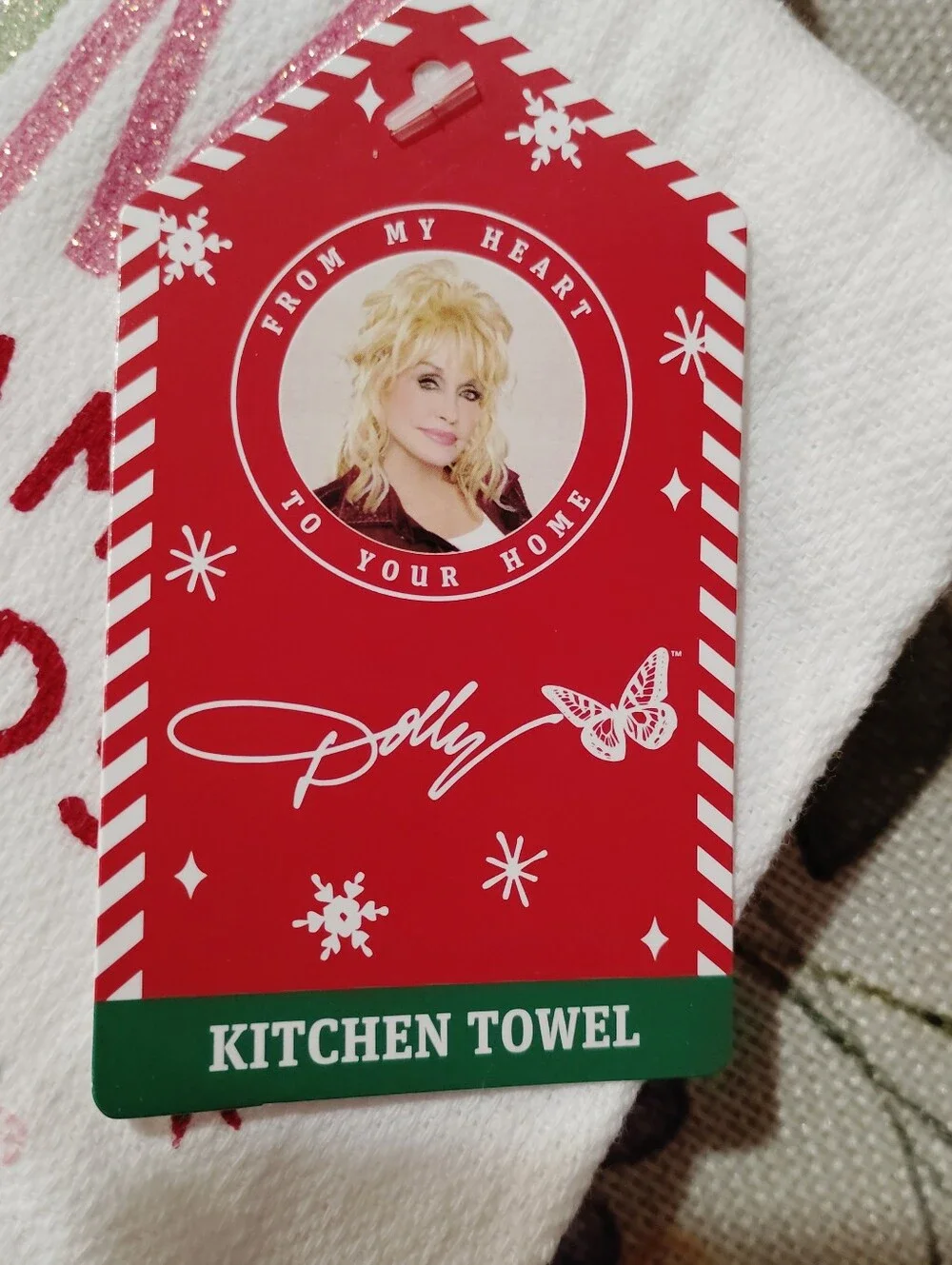 Dolly Parton Printed Christmas Kitchen Towel